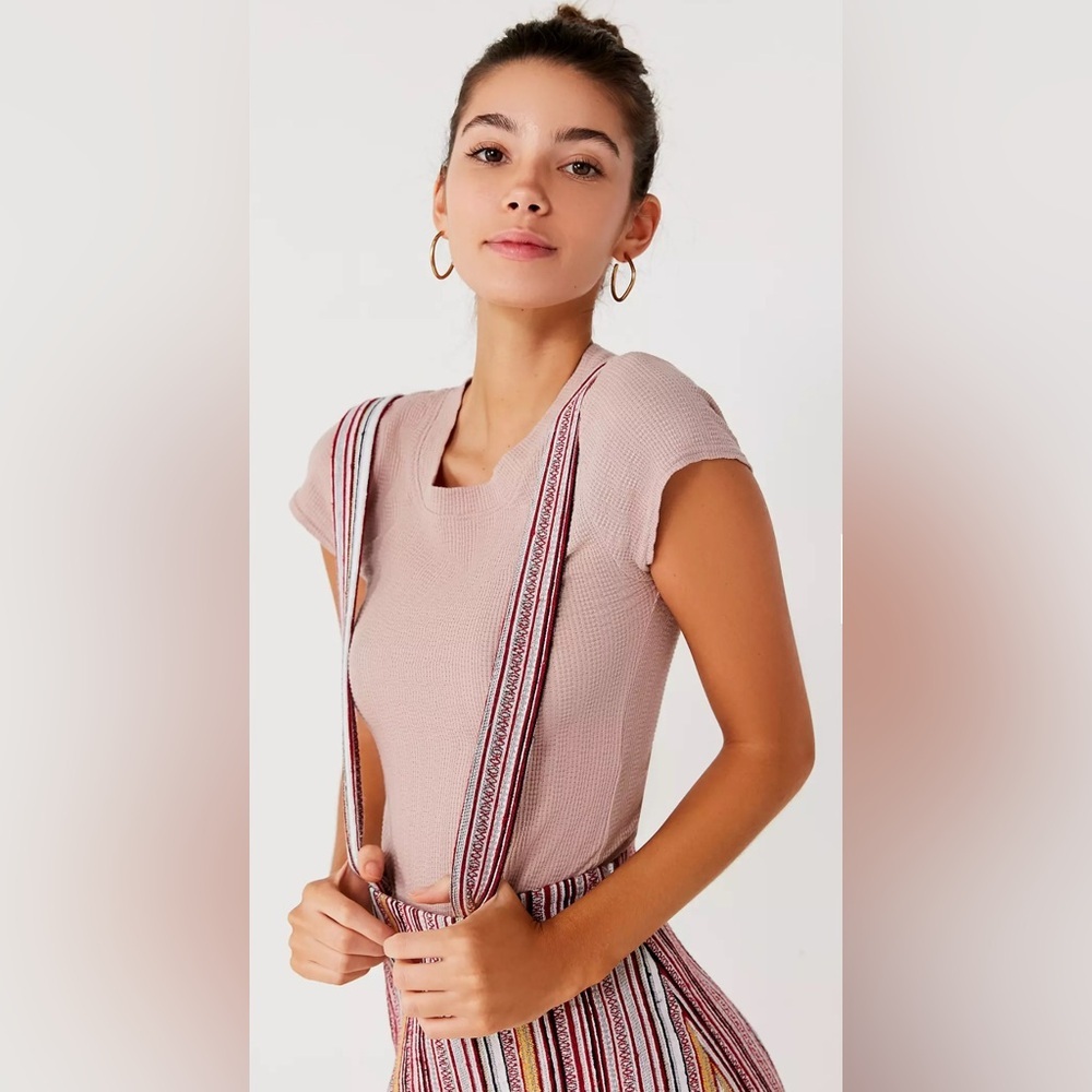 Bohemian Urban Outfitters Bellamy Striped Skirtall Overall Size Small Petite - Picture 3 of 7